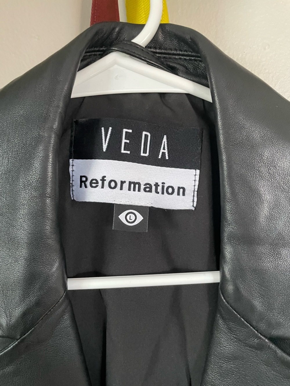 VEDA x Reformation Bowery Leather Blazer - Black L - Picture 2 of 13